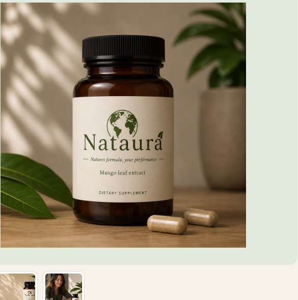 Nataura bottle with botanical ingredients
